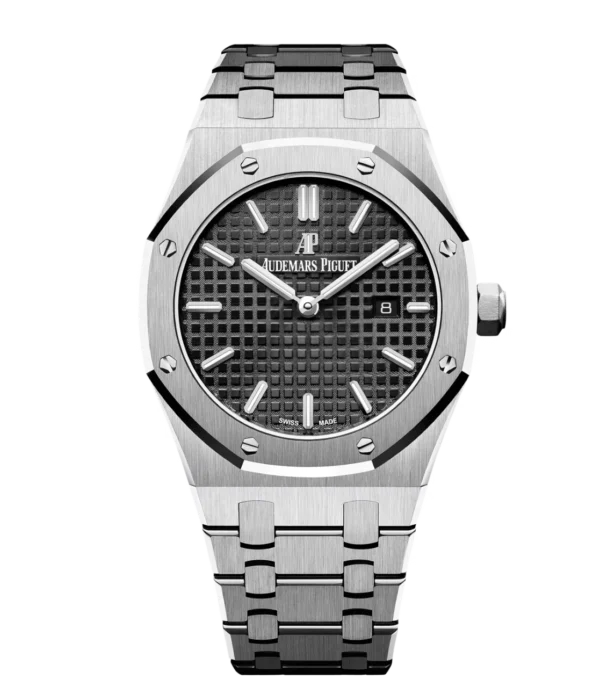 Audemars Piguet Royal Oak Quartz Stainless steel and Black dial Stainless steel bracelet Ref. 67650ST.OO.1261ST.01-A