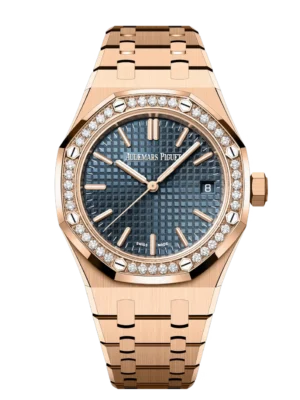 Audemars Piguet Royal Oak Selfwinding 18-carat pink gold and “Bleu nuit nuage 50” dial 18-carat pink gold bracelet Ref. 15551OR.ZZ.1356OR.05