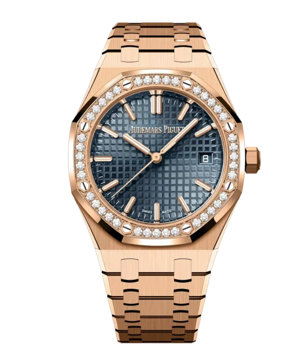 Audemars Piguet Royal Oak Selfwinding 18-carat pink gold and “Bleu nuit nuage 50” dial 18-carat pink gold bracelet Ref. 77451OR.ZZ.1361OR.04