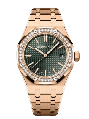 Audemars Piguet Royal Oak Selfwinding 18-carat pink gold and Khaki green dial 18-carat pink gold bracelet Ref. 15551OR.ZZ.1356OR.06