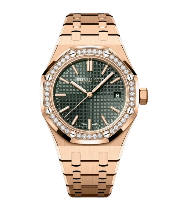 Audemars Piguet Royal Oak Selfwinding 18-carat pink gold and Khaki green dial 18-carat pink gold bracelet Ref. 15551OR.ZZ.1356OR.06