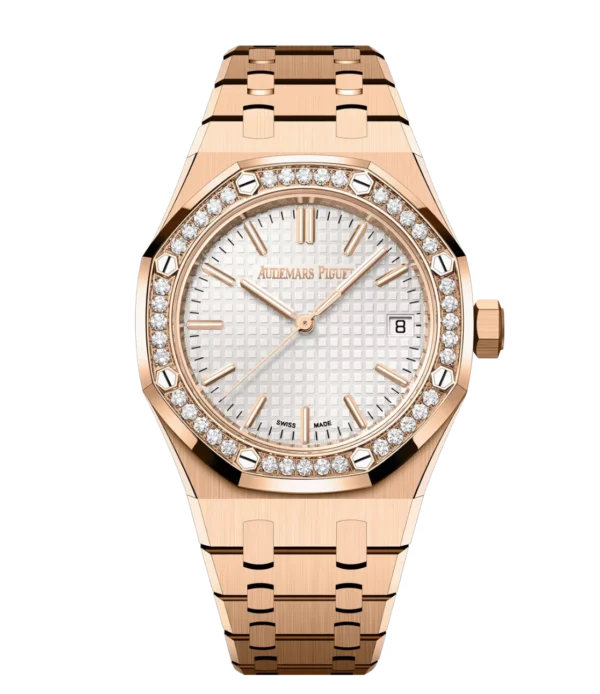 Audemars Piguet Royal Oak Selfwinding 18-carat pink gold and Silver-toned dial 18-carat pink gold bracelet Ref. 15551OR.ZZ.1356OR.04