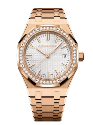 Audemars Piguet Royal Oak Selfwinding 18-carat pink gold and Silver-toned dial 18-carat pink gold bracelet Ref. 77451OR.ZZ.1361OR.03