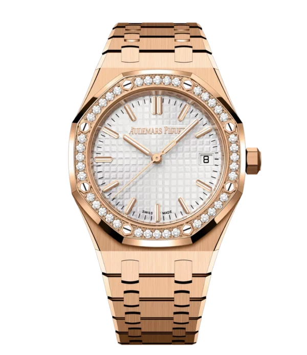 Audemars Piguet Royal Oak Selfwinding 18-carat pink gold and Silver-toned dial 18-carat pink gold bracelet Ref. 77451OR.ZZ.1361OR.03