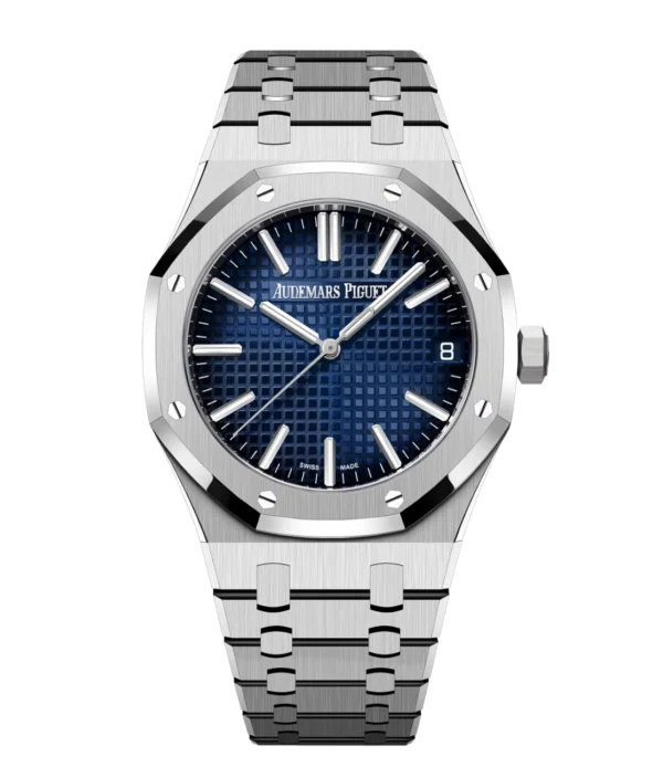 Audemars Piguet Royal Oak Selfwinding 18-carat white gold and smoked blue “Grande Tapisserie” dial 18-carat white gold integrated bracelet Ref. 15510BC.OO.1320BC.04