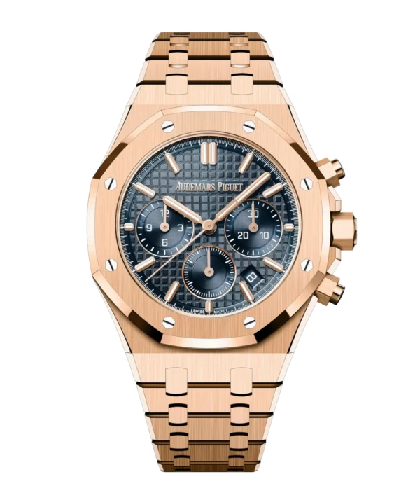 Audemars Piguet Royal Oak Selfwinding Chronograph 18-carat pink gold and “Bleu nuit nuage 50” dial 18-carat pink gold bracelet Ref. 26715OR.OO.1356OR.01