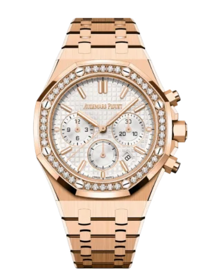 Audemars Piguet Royal Oak Selfwinding Chronograph 18-carat pink gold and Silver-toned dial 18-carat pink gold bracelet Ref. 26715OR.ZZ.1356OR.01