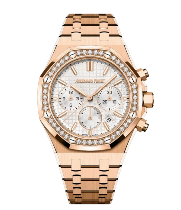 Audemars Piguet Royal Oak Selfwinding Chronograph 18-carat pink gold and Silver-toned dial 18-carat pink gold bracelet Ref. 26715OR.ZZ.1356OR.01