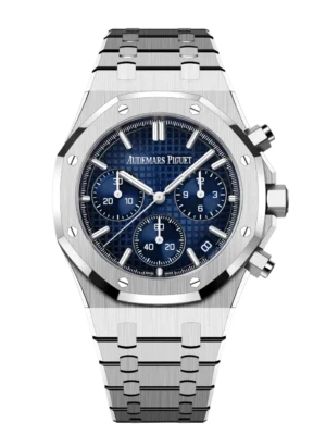 Audemars Piguet Royal Oak Selfwinding Chronograph 18-carat white gold and smoked blue “Grande Tapisserie” dial 18-carat white gold integrated bracelet Ref. 26240BC.OO.1320BC.04