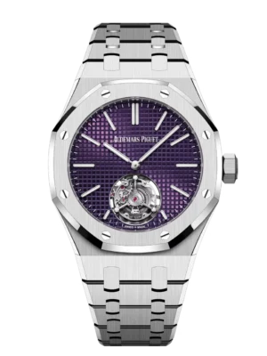 Audemars Piguet Royal Oak Selfwinding Flying Tourbillon Extra-Thin (RD#3) Stainless steel and Plum dial Stainless steel bracelet Ref. 26660ST.OO.1356ST.02