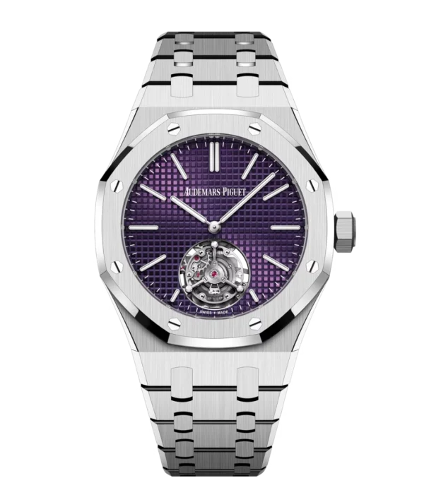 Audemars Piguet Royal Oak Selfwinding Flying Tourbillon Extra-Thin (RD#3) Stainless steel and Plum dial Stainless steel bracelet Ref. 26660ST.OO.1356ST.02