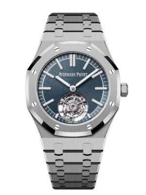 Audemars Piguet Royal Oak Selfwinding Flying Tourbillon Titanium and Sandblasted blue dial Titanium bracelet Ref. 26730TI.OO.1320TI.02