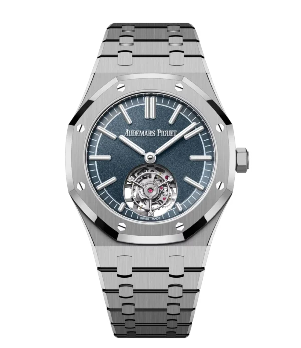 Audemars Piguet Royal Oak Selfwinding Flying Tourbillon Titanium and Sandblasted blue dial Titanium bracelet Ref. 26730TI.OO.1320TI.02