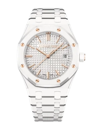 Audemars Piguet Royal Oak Selfwinding White ceramic and Silver-toned dial White ceramic bracelet Ref. 77350CB.OO.1266CB.01