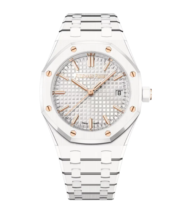 Audemars Piguet Royal Oak Selfwinding White ceramic and Silver-toned dial White ceramic bracelet Ref. 77350CB.OO.1266CB.01