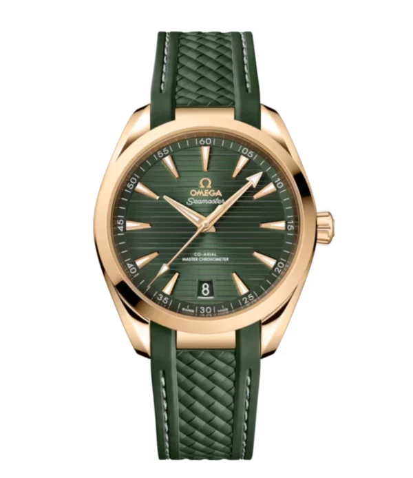 OMEGA Seamaster Aqua Terra 150M Moonshine™ gold and Green dial Green Rubber strap Ref. 220.52.41.21.10.001