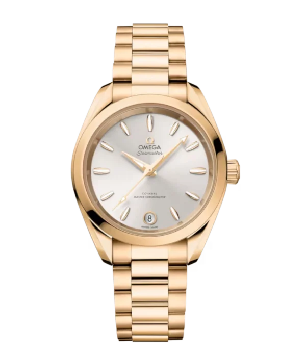 OMEGA Seamaster Aqua Terra 150M Moonshine™ gold and Silver dial Moonshine™ gold butterfly clasp bracelet Ref. 220.50.34.20.02.001