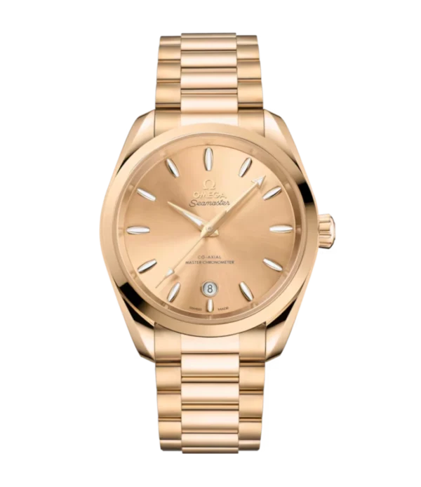 OMEGA Seamaster Aqua Terra 150M Moonshine™ gold and Yellow dial Moonshine™ gold Butterfly clasp bracelet Ref. 220.50.38.20.08.001