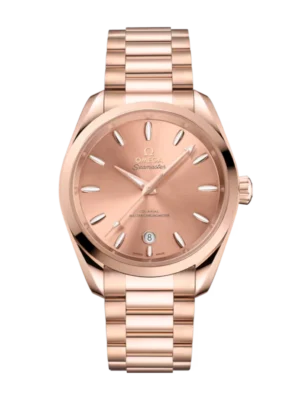OMEGA Seamaster Aqua Terra 150M Sedna™ gold and Pink dial Sedna™ gold Butterfly clasp bracelet Ref. 220.50.38.20.10.001