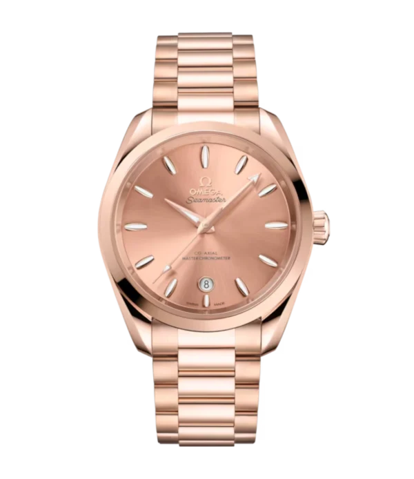 OMEGA Seamaster Aqua Terra 150M Sedna™ gold and Pink dial Sedna™ gold Butterfly clasp bracelet Ref. 220.50.38.20.10.001
