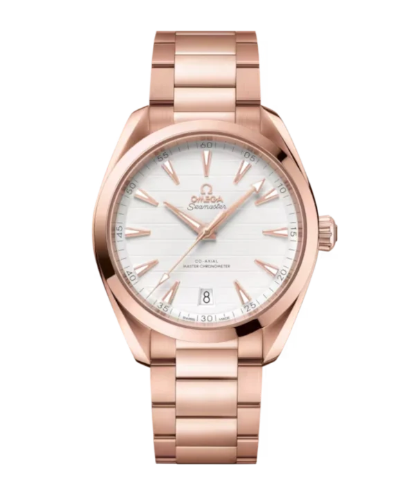 OMEGA Seamaster Aqua Terra 150M Sedna™ gold and Silver dial Sedna™ gold Butterfly clasp bracelet Ref. 220.50.41.21.02.001