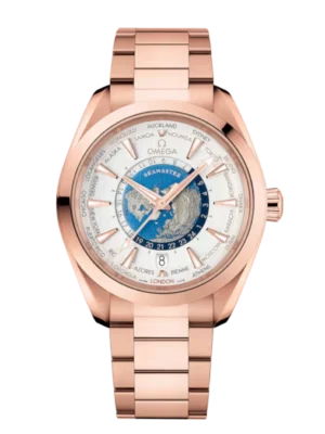 OMEGA Seamaster Aqua Terra 150M Sedna™ gold and Silver dial Sedna™ gold Butterfly clasp bracelete Ref. 220.50.43.22.02.001