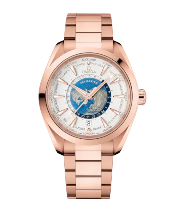 OMEGA Seamaster Aqua Terra 150M Sedna™ gold and Silver dial Sedna™ gold Butterfly clasp bracelete Ref. 220.50.43.22.02.001