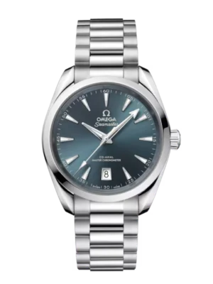 OMEGA Seamaster Aqua Terra 150M Steel and Atlantic blue dial Steel Butterfly clasp bracelet Ref. 220.10.38.20.03.003