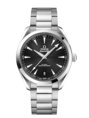 OMEGA Seamaster Aqua Terra 150M Steel and Black dial Steel Butterfly clasp bracelet Ref. 220.10.41.21.01.001