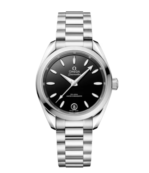 OMEGA Seamaster Aqua Terra 150M Steel and Black dial Steel Foldover butterfly clasp bracelet Ref. 220.10.34.20.01.001