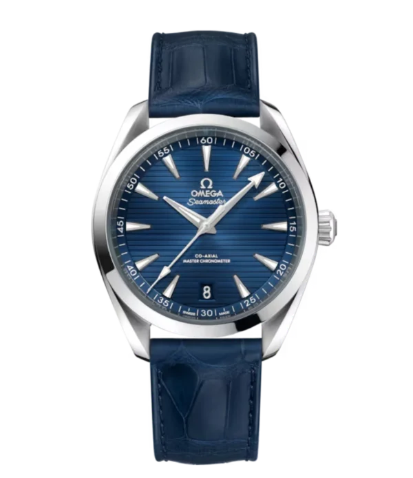 OMEGA Seamaster Aqua Terra 150M Steel and Blue dial Blue Leather strap Ref. 220.13.41.21.03.003