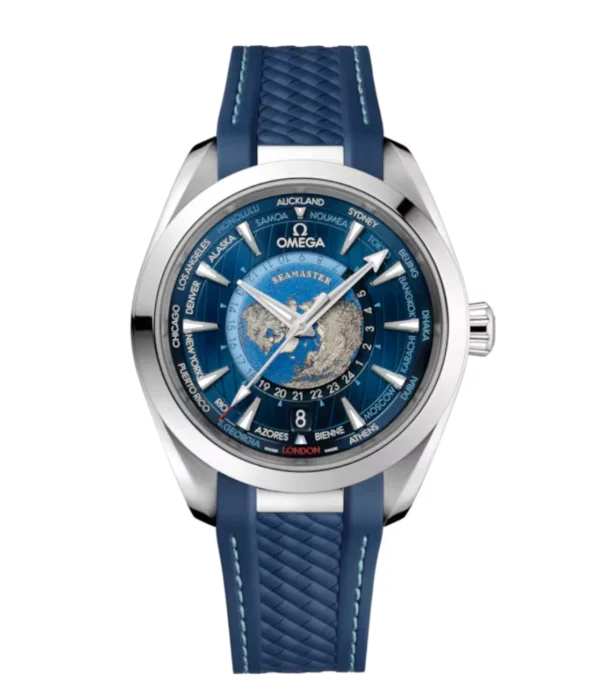OMEGA Seamaster Aqua Terra 150M Steel and Blue dial Blue Rubber strap Ref. 220.12.43.22.03.001