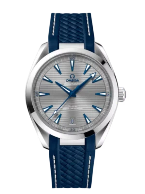 OMEGA Seamaster Aqua Terra 150M Steel and Grey dial Blue Rubber strap Ref. 220.12.41.21.06.001