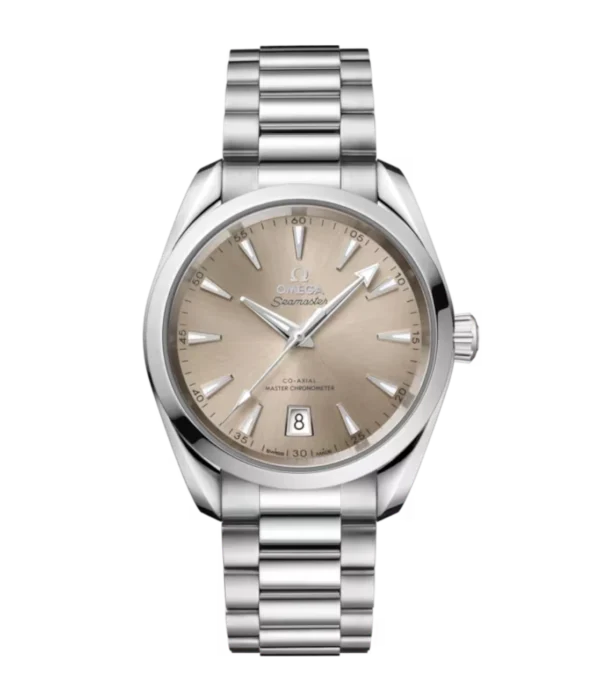 OMEGA Seamaster Aqua Terra 150M Steel and Sandstone dial Steel Foldover Butterfly clasp bracelet Ref. 220.10.38.20.09.001