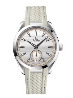 OMEGA Seamaster Aqua Terra 150M Steel and Silver dial Beige Rubber strap Ref. 220.12.41.21.02.005