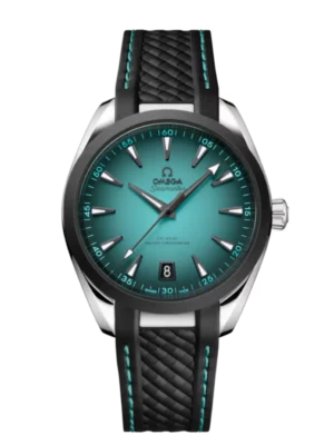 OMEGA Seamaster Aqua Terra 150M Steel and Turquoise dial Black Rubber strap Ref. 220.32.41.21.03.001