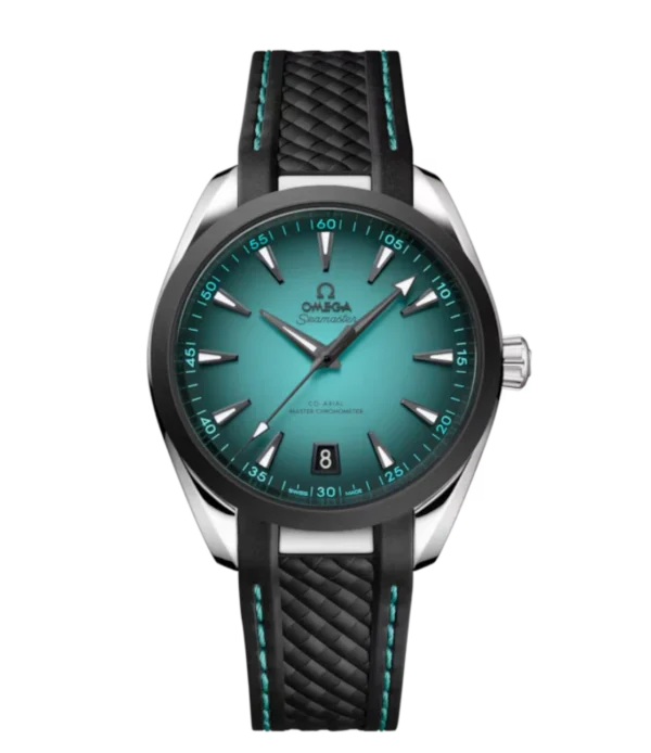 OMEGA Seamaster Aqua Terra 150M Steel and Turquoise dial Black Rubber strap Ref. 220.32.41.21.03.001