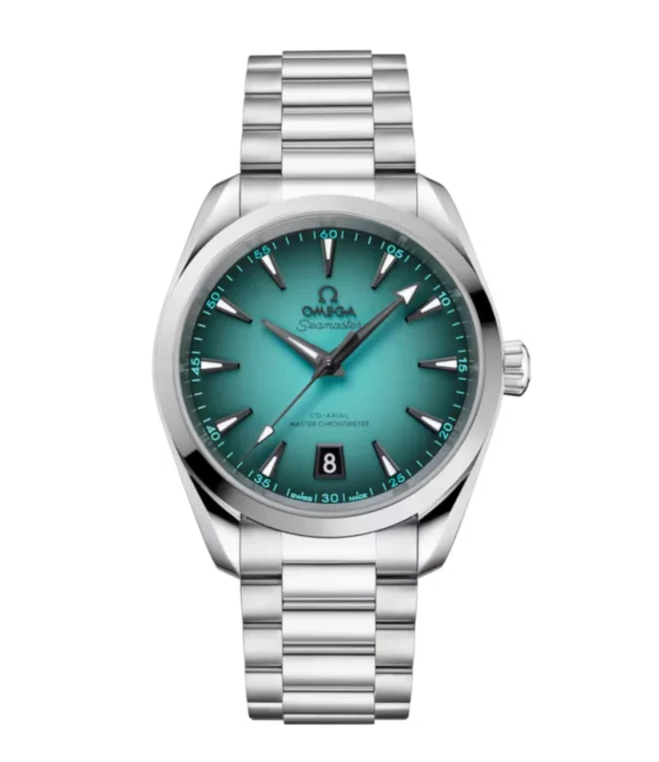 OMEGA Seamaster Aqua Terra 150M Steel and Turquoise dial Steel Butterfly clasp bracelet Ref. 220.10.38.20.03.005