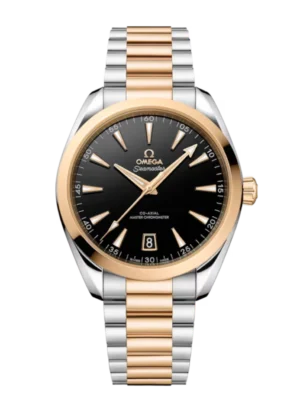 OMEGA Seamaster Aqua Terra 150M steel ‑ Moonshine™ gold and Black dial steel ‑ Moonshine™ gold bracelet Ref. 220.20.41.21.01.001