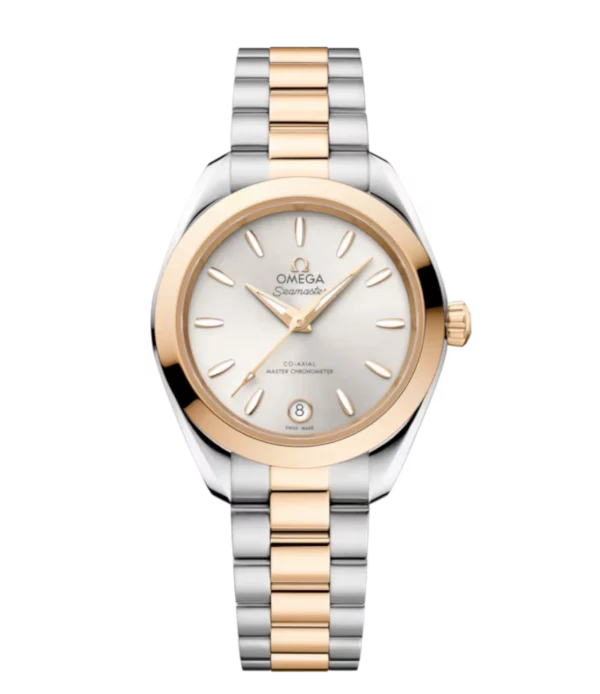 OMEGA Seamaster Aqua Terra 150M steel ‑ Moonshine™ gold and Silver dial steel ‑ Moonshine™ gold Butterfly clasp bracelet Ref. 220.20.30.20.02.001