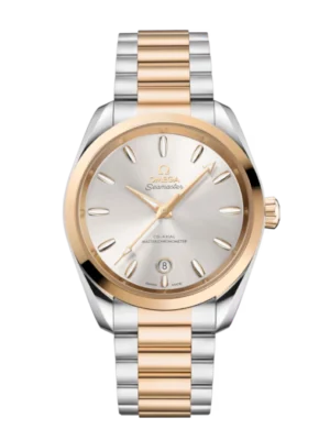 OMEGA Seamaster Aqua Terra 150M steel ‑ Moonshine™ gold and Silver dial steel ‑ Moonshine™ gold Butterfly clasp bracelet Ref. 220.20.38.20.02.002