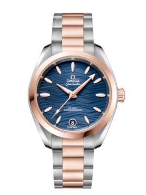 OMEGA Seamaster Aqua Terra 150M Steel ‑ Sedna™ gold and Blue dial Steel ‑ Sedna™ gold Butterfly clasp bracelet Ref. 220.20.34.20.03.001