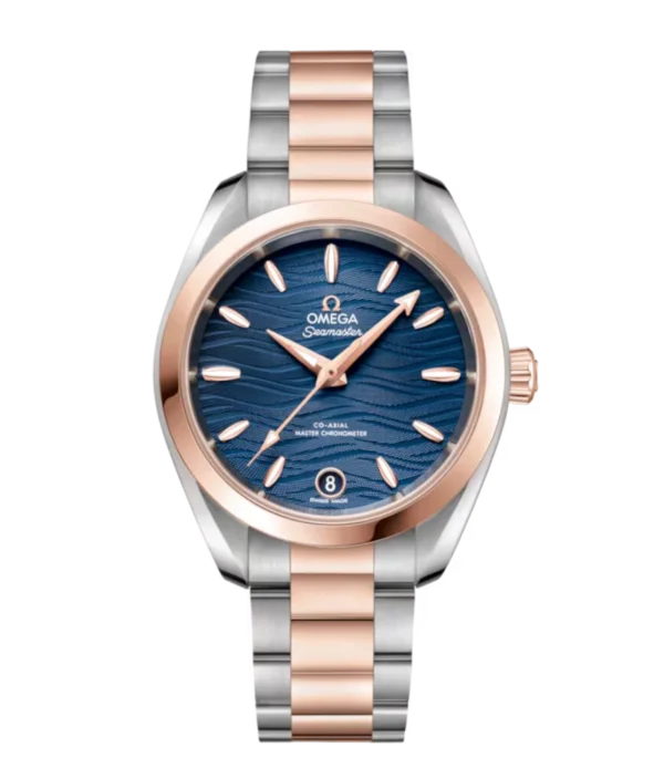 OMEGA Seamaster Aqua Terra 150M Steel ‑ Sedna™ gold and Blue dial Steel ‑ Sedna™ gold Butterfly clasp bracelet Ref. 220.20.34.20.03.001