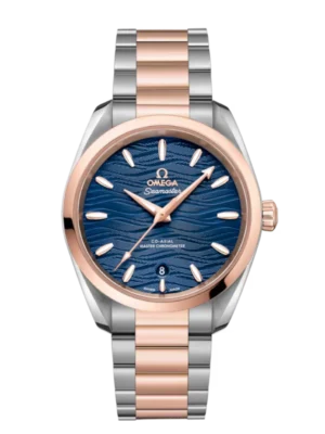 OMEGA Seamaster Aqua Terra 150M Steel ‑ Sedna™ gold and Blue dial Steel ‑ Sedna™ gold Butterfly clasp bracelet Ref. 220.20.38.20.03.001