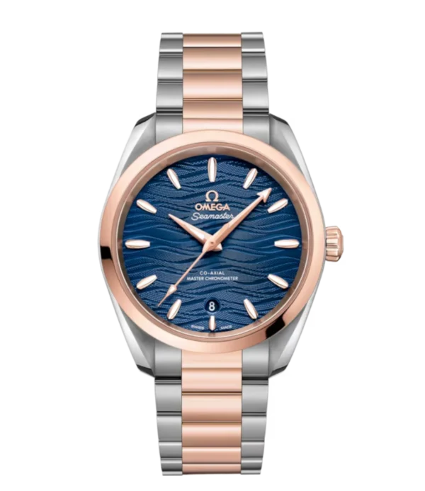 OMEGA Seamaster Aqua Terra 150M Steel ‑ Sedna™ gold and Blue dial Steel ‑ Sedna™ gold Butterfly clasp bracelet Ref. 220.20.38.20.03.001