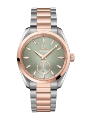 OMEGA Seamaster Aqua Terra 150M Steel ‑ Sedna™ gold and Green dial Steel ‑ Sedna™ gold Butterfly clasp bracelet Ref. 220.20.38.20.10.001
