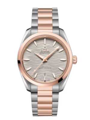 OMEGA Seamaster Aqua Terra 150M Steel ‑ Sedna™ gold and Grey dial Steel ‑ Sedna™ gold Butterfly clasp bracelet Ref. 220.20.38.20.06.001