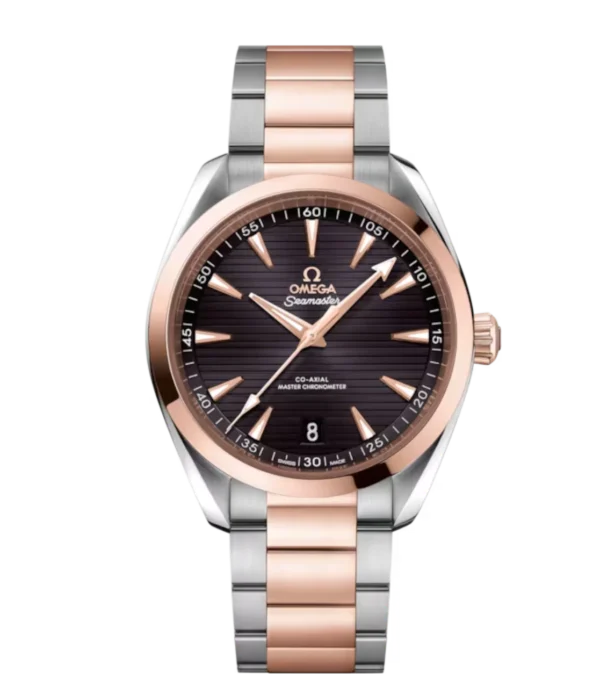 OMEGA Seamaster Aqua Terra 150M Steel ‑ Sedna™ gold and Grey dial Steel ‑ Sedna™ gold Butterfly clasp bracelet Ref. 220.20.41.21.06.001
