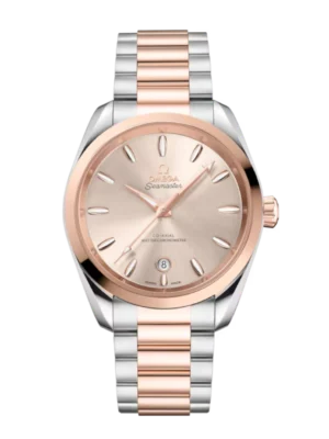 OMEGA Seamaster Aqua Terra 150M Steel ‑ Sedna™ gold and Linen dial Steel ‑ Sedna™ gold Butterfly clasp bracelet Ref. 220.20.38.20.09.001