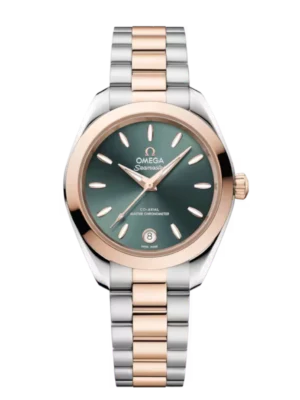 OMEGA Seamaster Aqua Terra 150M Steel ‑ Sedna™ gold and Pine green dial Steel ‑ Sedna™ gold Butterfly clasp bracelet Ref. 220.20.30.20.10.002